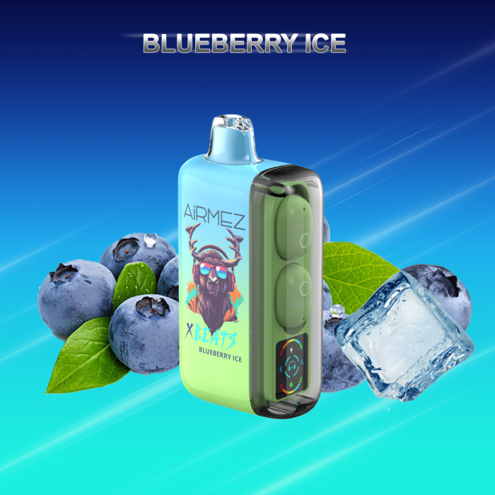 Airmez Xbeats Blaubeereis Vape – 40000 Züge – Eingebautes Audio & Geschmack – Bild 1