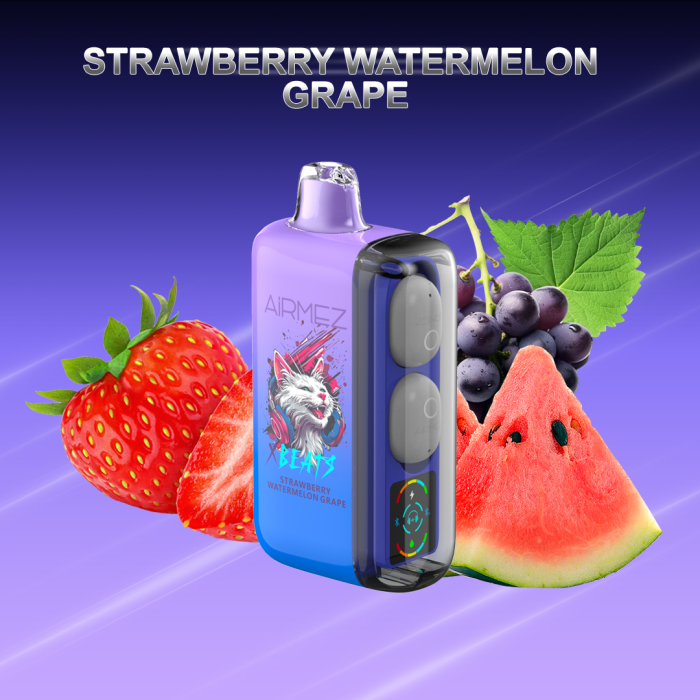 Airmez Xbeats Erdbeere Wassermelone Traube Vape – 40000 Züge – Eingebautes Audio& Geschmack – Bild 1