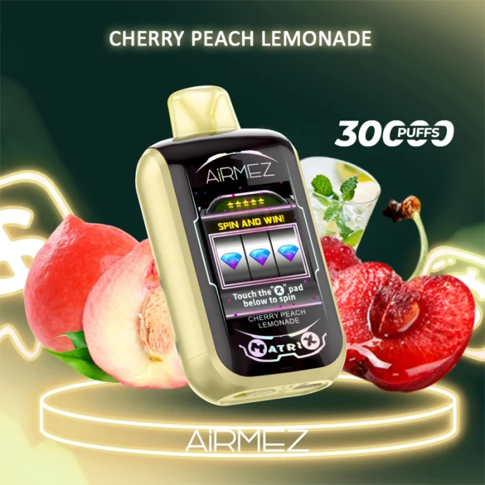 Airmez Matrix Pro Kirsche Pfirsich Limonade – 30000 Züge – Premium Vape mit Spielfunktion – Bild 1