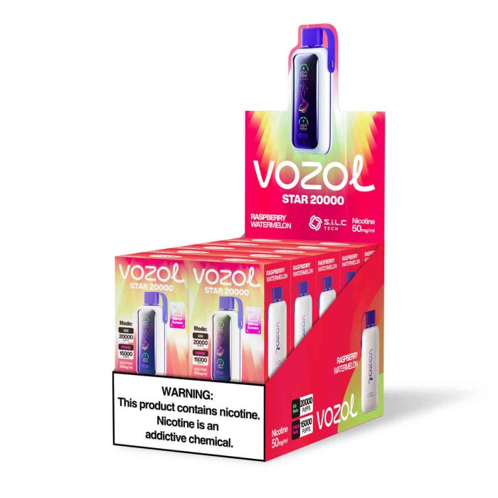 Vozol Star 20000 Raspberry Watermelon | Einweg E-Zigarette mit 650mAh & OLED-Display | Fumot Store Vozol Vape 20000 – Bild 1